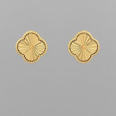 Gold Clover Studs