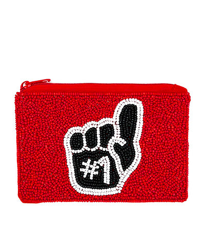 #1 Beaded Pouch Red/Black