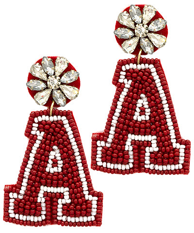 Beads Letter "A" Earrings