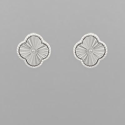 Silver Clover Studs