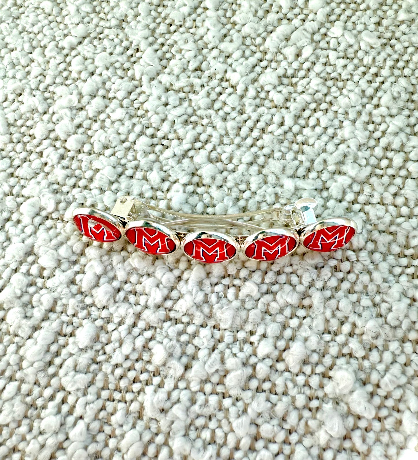 Milton Logo Hair Clip-Red