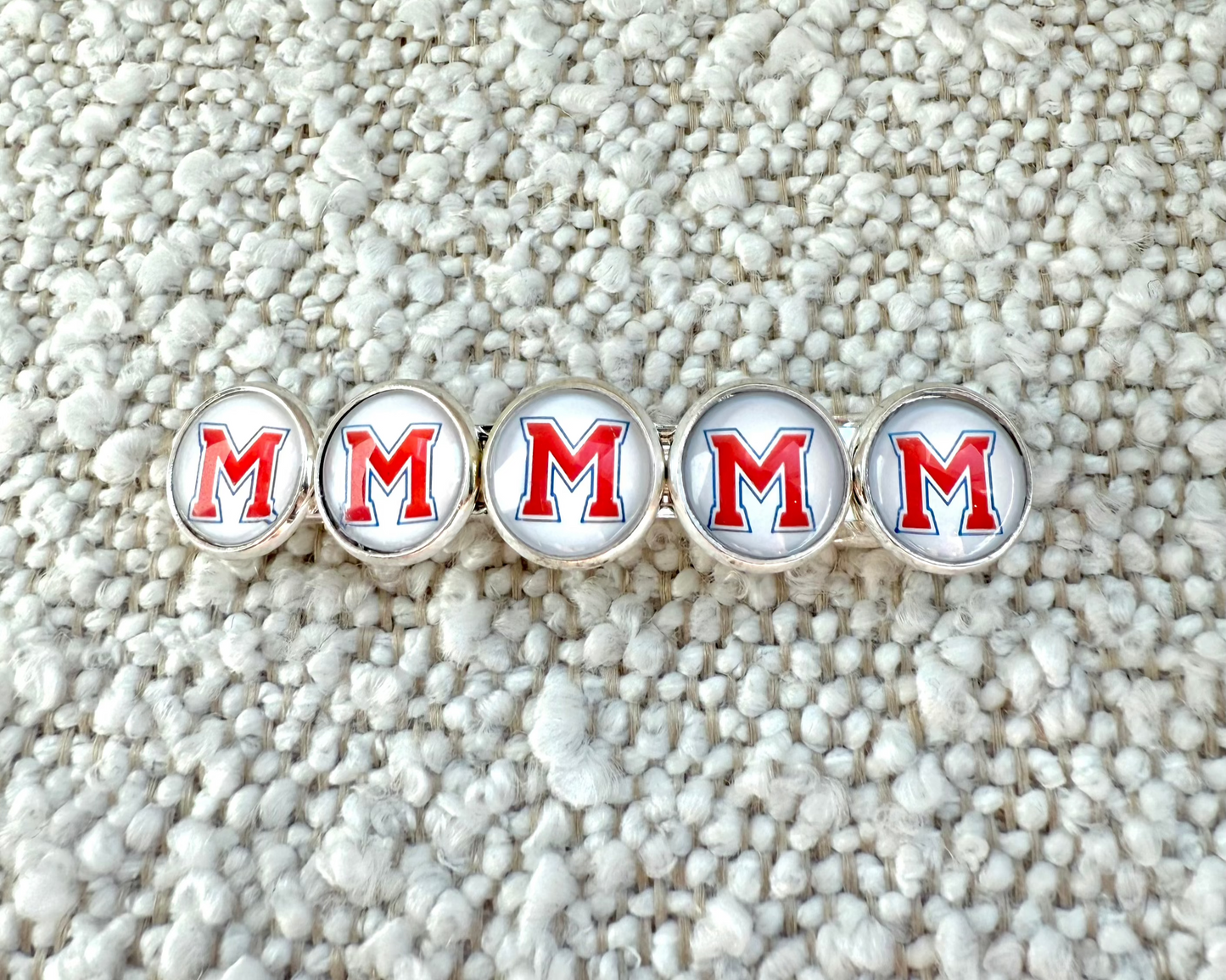 Milton Logo Hair Clip- White