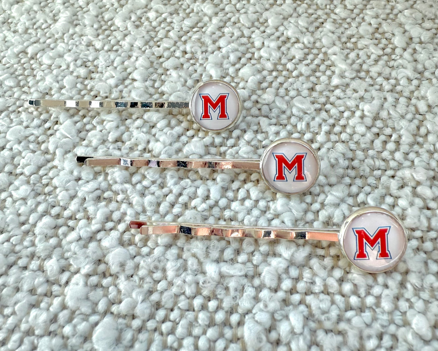 Milton Logo Bobby Pins-White