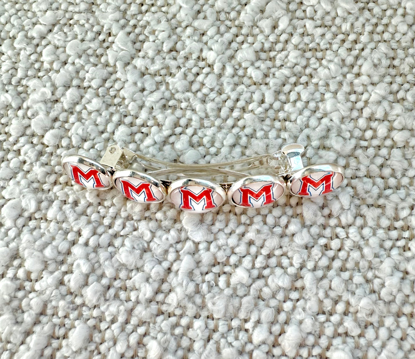 Milton Logo Hair Clip- White