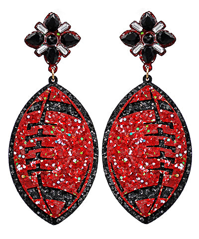 Glitter Football Earrings