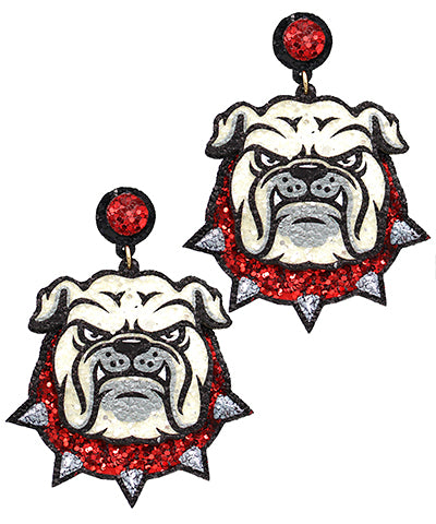 Football Bulldog Earrings