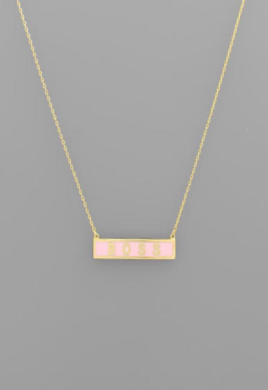 BOSS Letter Bar Necklace