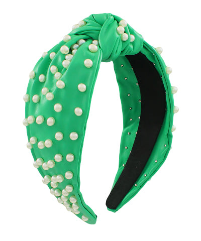 Leather & Peale Headband- Green