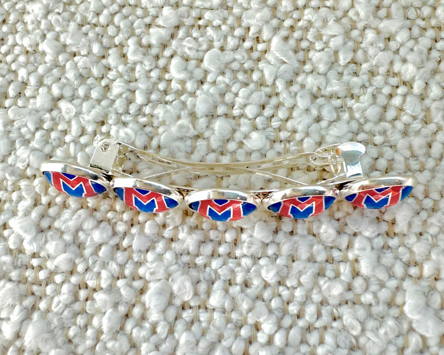 Milton Logo Hair Clip-Blue