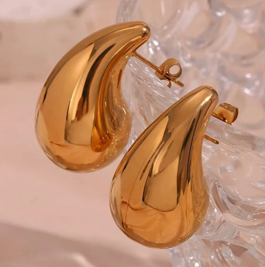 Gold Drop Earrings- Large Statement